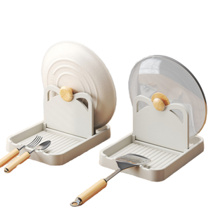 Multifunctional 1pcs Standing Type <b>Kitchen</b> Tool Pan Pot Lid Holder Stand with Cover Rack Spoon Rest Spatula Holder Shelf - Product Image 1