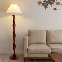 Lampe sur pied de style chinois rétro, Ins, classique, salon, chambre à coucher, bureau, chevet, couleur bois de noyer, lumière luxueuse