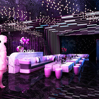 Lounge Bar Night Club Décoration intérieure moderne Design avec éclairage LED et mobilier de bar