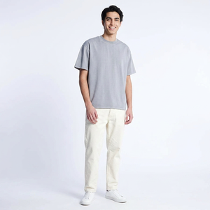 Camiseta de Manga Corta para Hombre, Estilo Casual Urbano, Ligera, 100% Algodón, Corte Regular, Hombros Caídos, Transpirable, Gran Venta - Product Image 1