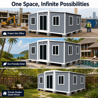 Maison préfabriquée de luxe avec structure en acier durable, extensible, bureau modulaire, espace de travail déplaçable, cabane