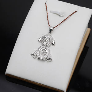 Colgante de Plata de Ley S925 con Diseño de Perro del Zodiaco, Estilo Han, para Mujer, con Base para Perla Vacía de 6-7 mm, Accesorios para Mujer, 574 - Product Image 3
