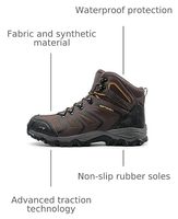 Bottes de randonnée imperméables à hauteur de cheville, légères, à lacets, avec semelle extérieure en caoutchouc, pour la randonnée et le trekking