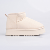 Bottes de neige tendance blanches à tige basse, en cuir napé Sunede, à semelle épaisse, pour temps chaud