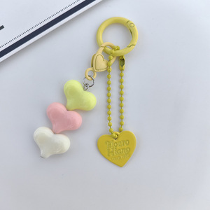 Wholesale Length Chain pink Heart Shape Keychain Pendant Acrylic Heart <b>Key</b> <b>Ring</b> Earphone case Bag Mobile Phone Charm <b>Accessories</b> - Product Image 4
