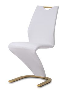 Conjunto de Mesa de Jantar com 4 6 8 Cadeiras Estofadas em Couro com Encosto Alto em Design Nórdico de Luxo em Forma de Z - Product Image 5