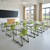 Chaises d'école à prix abordable, durables, en plastique PP, robustes, mobiles, empilables, avec structure métallique pour salle de classe