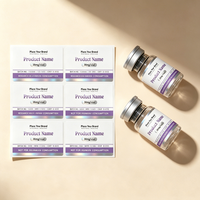 Étiquettes adhésives en PP texturé argenté, résistantes à la chaleur, forte adhérence, logo personnalisé disponible, autocollants haute viscosité 3ml/10ml/30ml