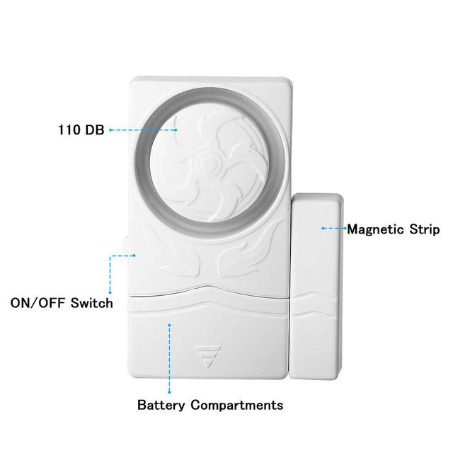 4 In1 Anti-theft Battery Powered 110db Window Door Alarm Sensor Simple Safe Home Door Alarm Magnetic Door Sensor