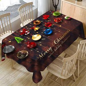 <span class=keywords><strong>Mantel</strong></span> de poliéster rectangular impermeable a prueba de aceite impreso <span class=keywords><strong>con</strong></span> diseño navideño al por mayor para decoración del hogar - Product Image 4