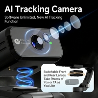 Stabilisateur portable M03 Gimbal-3 - Anti-tremblement, suivi IA du visage, microphone cravate, télécommande sans fil pour caméras vidéo