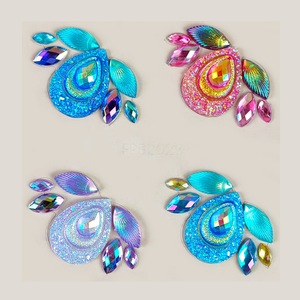 Pegatinas de Cola de Sirena para la Cara, Calcomanías de Corazón con Diamantes de Imitación, Tatuajes Temporales de Lágrimas de Gema para Fiestas y Escenarios - Product Image 3