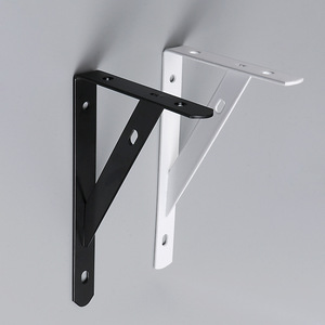 JINNATE <b>Triangle</b> <b>Bracket</b> Iron <b>Shelf</b> Support Wall Mount Black White 90 Degree Storage Frame - Product Image 4