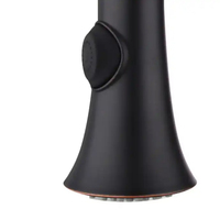 Robinet de cuisine moderne à poignée unique avec douchette extractible, finition noir mat, cartouche céramique, eau froide