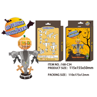 HTL Vente en gros de puzzles en papier 3D, décoration d'Halloween et de Noël, jouet éducatif DIY, assemblage pour enfants, château fantôme, modèle d'arbre de Noël