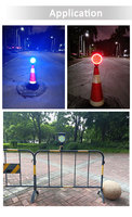 Balise solaire haute puissance à 16 LED en ABS/PC avec clignotement alternatif/synchronisé pour une visibilité maximale, lumière d'avertissement pour cône de signalisation