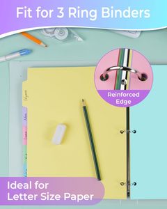 <strong>Binder</strong> <strong>Dividers</strong> 5 Tabs 3 Hole Punch for 3 Ring <strong>Binder</strong> Letter Size Durable Index <strong>Dividers</strong> A6 A4 A5 Custom <strong>Binder</strong> - Product Image 5
