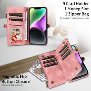 Sac à main en cuir de luxe avec lanière dragonne fermeture éclair portefeuille étui de téléphone pour <span class=keywords><strong>iphone</strong></span> 17 16 15 14 13 12 11 Pro Max <span class=keywords><strong>Xs</strong></span> 7 8 Plus - Product Image 3