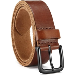 Genuine Leather <b>Belt</b> Cowhide Floral Embroidery Vintage Style <b>Silver</b> Pin <b>Buckle</b> Casual Men's <b>Belt</b> Durable Design - Product Image 5