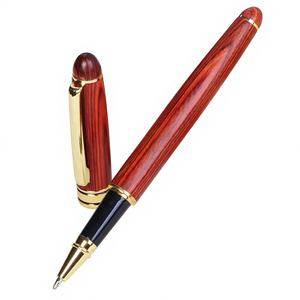 Ensemble de stylos à bille en bambou Signature avec design en bois de rose et branche acide Pointe de 0,7 mm Encre noire Impression promotionnelle Vente en gros - Product Image 2