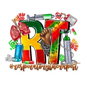 Thérapeute respiratoire histoire noire DTF impression par transfert de chaleur fer sur autocollants Sublimation pour vêtement chemise sweat oreillers - Product Image 2