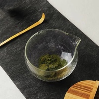 Bol à Matcha Japonais, Bol et Accessoires en Verre Martelé pour Service à Thé en Verre, Bol en Verre Transparent