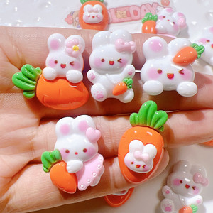 Offres Spéciales mignon <span class=keywords><strong>navet</strong></span> <span class=keywords><strong>lapin</strong></span> Kawaii breloques dos plat résine breloques breloques pour coque de téléphone - Product Image 1