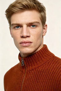 <span class=keywords><strong>Cardigan</strong></span> da <span class=keywords><strong>Uomo</strong></span> Casual in Maglia <span class=keywords><strong>con</strong></span> Zip Color Ruggine, Maglione a Collo Alto <span class=keywords><strong>con</strong></span> Zip Intera a Costine, Vestibilità Slim per Uso Quotidiano e Stratificazione - Product Image 4