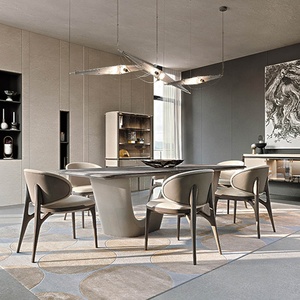 Square <b>Dining</b> <b>Tables</b> Italian Modern <b>White</b> Marble Top Designer Minimalist <b>Dining</b> <b>Table</b> Set 6 Chairs Luxury 6 Seater Marble <b>Dining</b> - Product Image 2