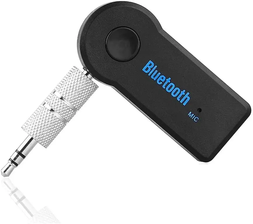 Adaptor Bluetooth 5.0, colokan 3.5mm Aux pemancar nirkabel/penerima untuk proyektor Audio TV PC Headphone mobil