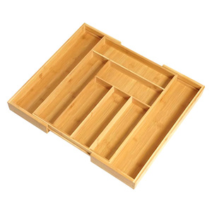 Bamboo cutlery <b>storage</b> <b>box</b>, multi-compartment bamboo knife <b>box</b>, minimalist style. - Product Image 4