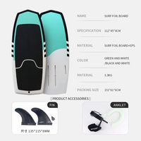 Planche de surf hydrofoil professionnelle en fibre de carbone avec logo personnalisé, ensemble léger pour le surf depuis le quai