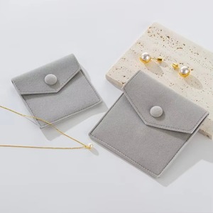 Custom Size With LOGO Compound Plush Jewelry Bag Wholesale Low Price Ring Earrings Storage Gift Packing Pouch - Product Image 3