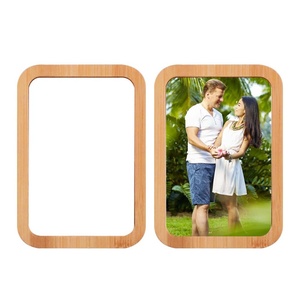 Marco de Fotos Personalizado, Regalo DIY, Marco de Fotos de Madera de Bambú Sublimable con Placa de Aluminio para Exhibir Fotos Familiares - Product Image 2