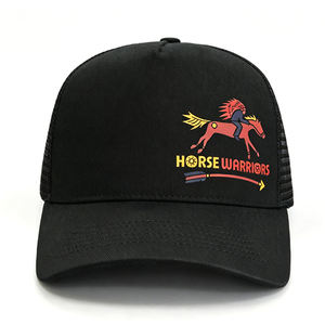 Gorra Trucker de Malla Personalizada con Logo Horse Warriors, Gorra Trucker Negra de Espuma para Hombre, Gorra de Béisbol de Malla Transpirable al por Mayor - Product Image 1
