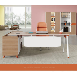 Escritorio ejecutivo de lujo moderno Boss Secretary en forma de L para ordenador, mesa de oficina y silla, juego de muebles con almacenamiento para el hogar - Product Image 5
