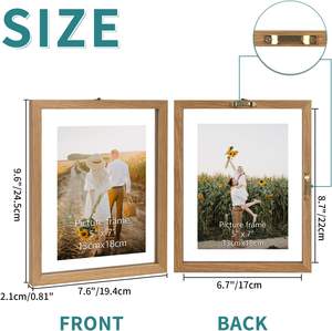 Cadres <span class=keywords><strong>photo</strong></span> flottants en bois naturel Cadre flottant Tenture murale Double verre <span class=keywords><strong>Famille</strong></span> Flotteur Cadre <span class=keywords><strong>photo</strong></span> Affichage Bois d'origine - Product Image 3