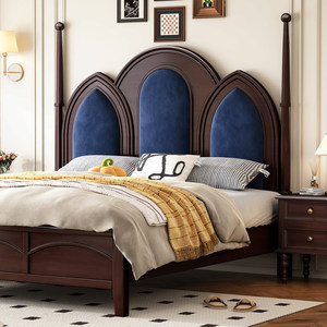 <span class=keywords><strong>Letto</strong></span> in Legno Massello Stile Americano di Lusso, Europeo, Moderno Minimalista, Vintage, <span class=keywords><strong>Letto</strong></span> Principessa, Semi-lusso - Product Image 4