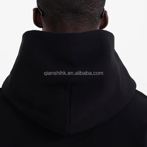 Boxy Custom Black Hoodies Unisex French Terry 100% Cotton Streetwear Sudaderas con capucha en blanco - Product Image 5