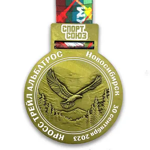 Nouveau Logo personnalisé filles médailles sport médaille pôle danse école gagnant prix gymnastique médailles en métal avec lanière