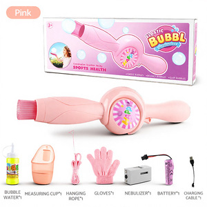Baguette à bulles tactile pour enfants - Bâton à bulles élastique rechargeable, souffleur de bulles de brouillard automatique avec gants pour l'extérieur - Product Image 3