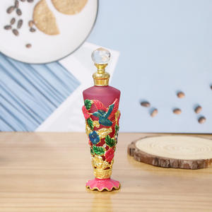 Lianzhong LZ-A1049 25ml Bee Hummingbird Glass Essential Oil <b>Bottle</b> Hand Painted Metal Cap Wholesale Export Local Market Ready - Product Image 2
