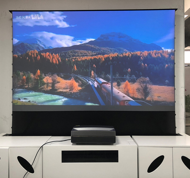 HEYU 120 Inch Ust Alr 4k Projector Screen Floor Rising Cbsp Pet Crystal Projection Screens Motorised for Home Theater Movie