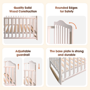 <span class=keywords><strong>Lettino</strong></span> in legno massello per bambini e bambine classico pulito camera da letto soggiorno regolabile Guardrail presepe - Product Image 5