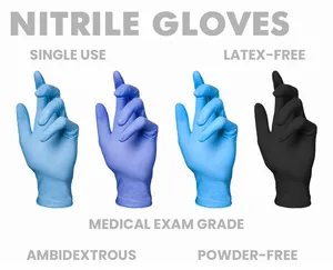 3.5g Black Tattoo Glovee Powdered Powder Free Disposable Nitrile Glovees Working Cleaning Industry Glovees