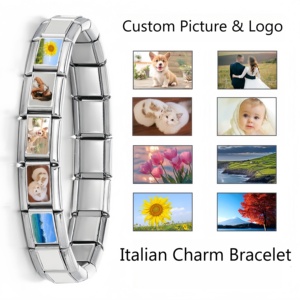 Pulseras de Charms Italianas al por Mayor, Pulsera de Charms Italiana Personalizada, Pulsera de Acero Inoxidable, Joyería de Moda, Regalo para el Día de San Valentín - Product Image 4
