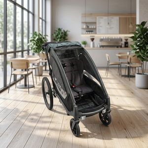 Remorque-vélo-poussette 3 en 1 en alliage d'aluminium pour enfants avec suspension indépendante, pneus de 20 pouces, charge utile de 35 kg - Product Image 1