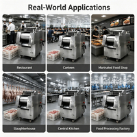 Nouvelle machine de découpe automatique de viande de chèvre de qualité alimentaire, coupeuse de viande d'agneau, de pigeon et de poulet, capacité de 700 kg/h