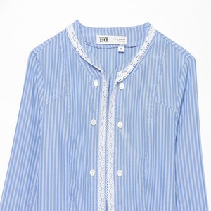 PB&ZA Damen 2026 Herbst Neue Mode Lässige Gestreifte Popeline-Spitzenblusen Vintage Langarm Damenhemden Mantel Blusas Schicke Oberteile - Product Image 3