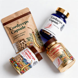 Cápsulas de Extrato de <span class=keywords><strong>Cordyceps</strong></span> de Alta Pureza, Formulações Personalizadas, Fabricação de Marca Privada, OEM, COA, Certificado Orgânico ISO - Product Image 2